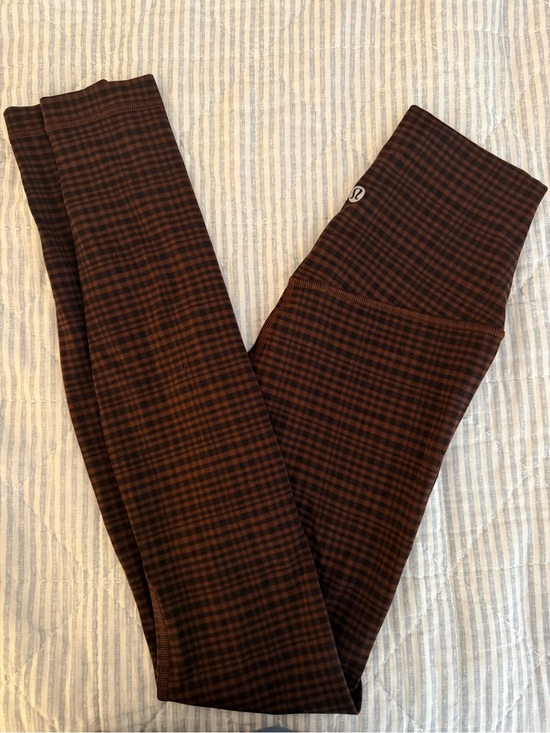 lululemon athletica Pants - lululemon athletica Brown Plaid High-Rise Leggings